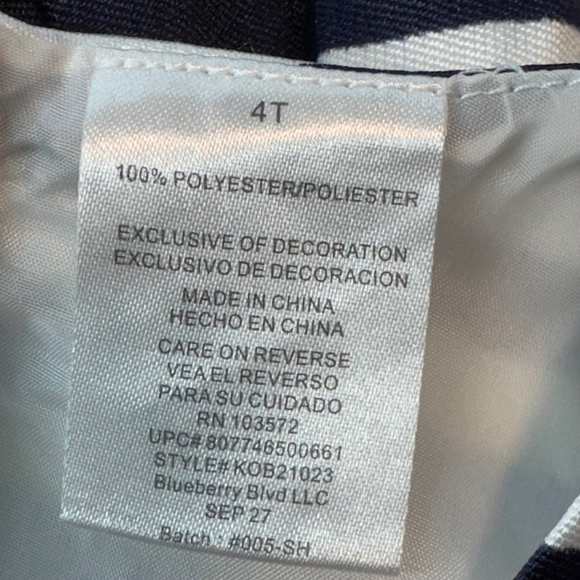 Blueberi Boulevard Daisy Flower Girls Dress 4T Blue White Striped Floral Party - Picture 8 of 9